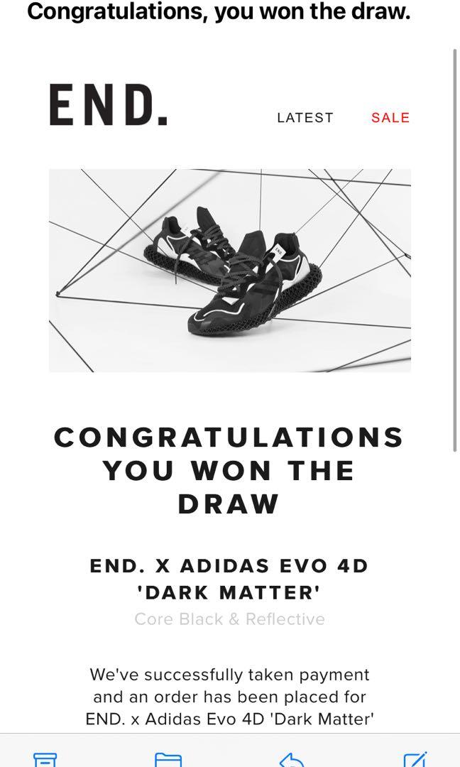 END. X ADIDAS EVO 4D 'DARK MATTER', Men's Fashion, Footwear, Sneakers on  Carousell
