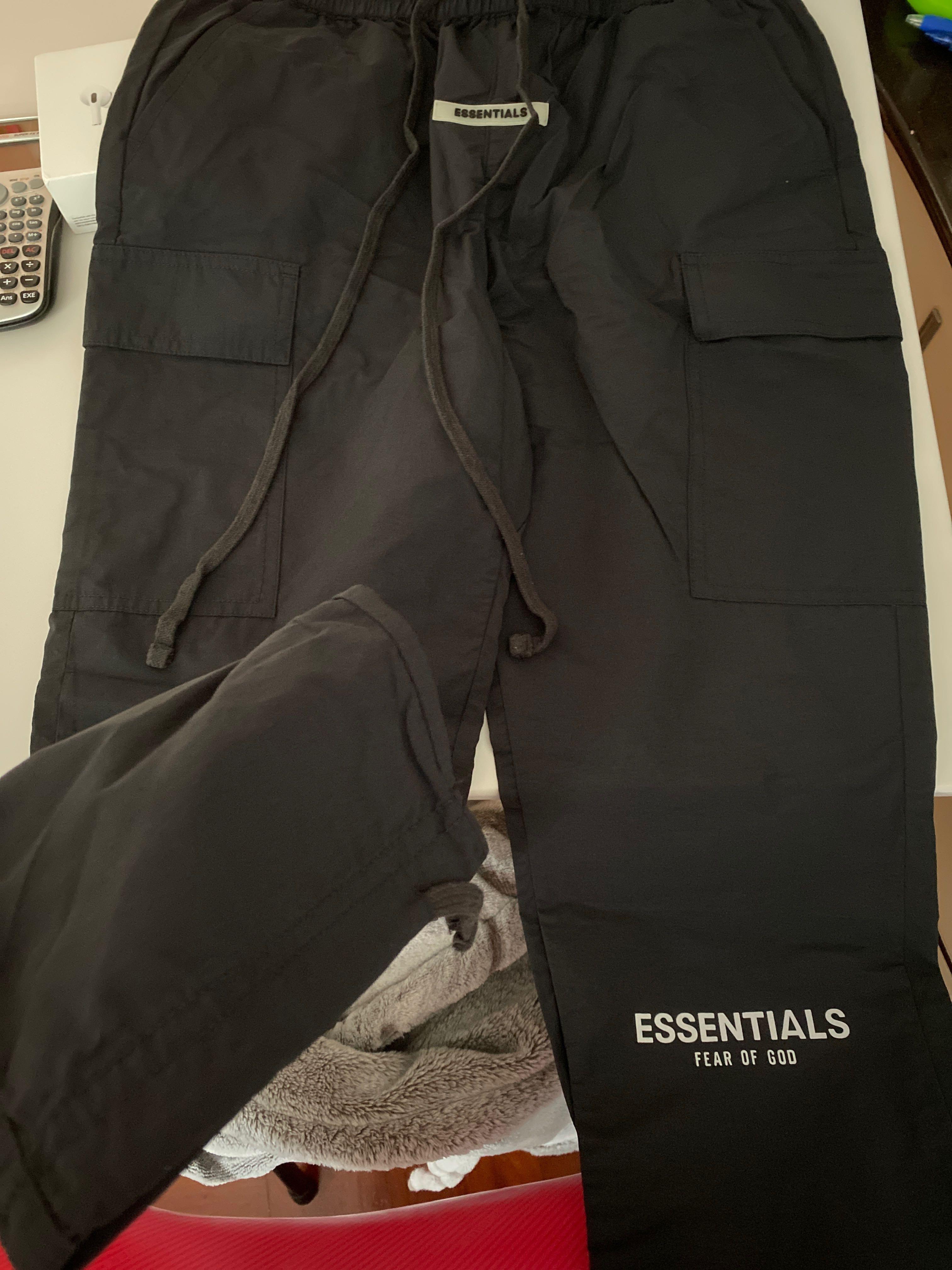 Fear Of God Essential Nylon Cargo Pants Black Fw19, 男裝, 褲＆半截