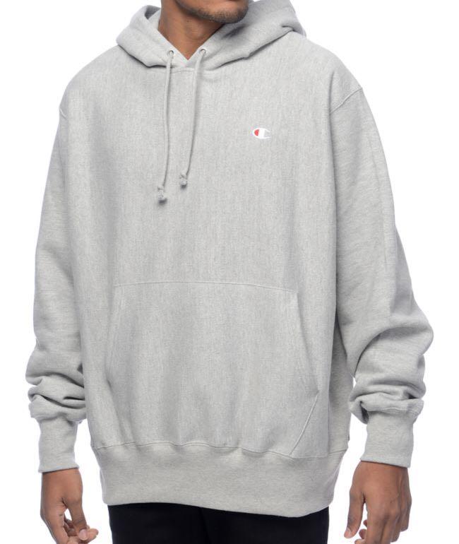 grey champion hoodie Men s Fashion Tops Sets Hoodies on Carousell