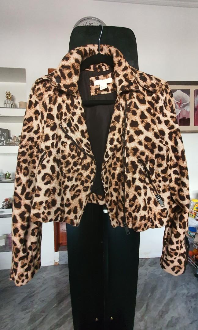 H & m sale leopard print coat