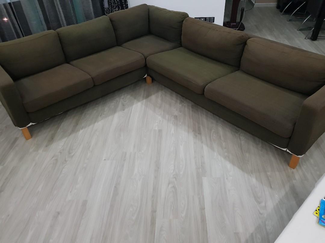 IKEA Karlstad 3+2 / L shape / corner sofa, Furniture, Sofas on Carousell