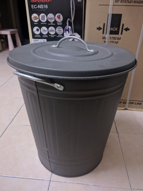 Ikea Knodd Bin with lid, grey, 40 L, Furniture & Home Living, Home