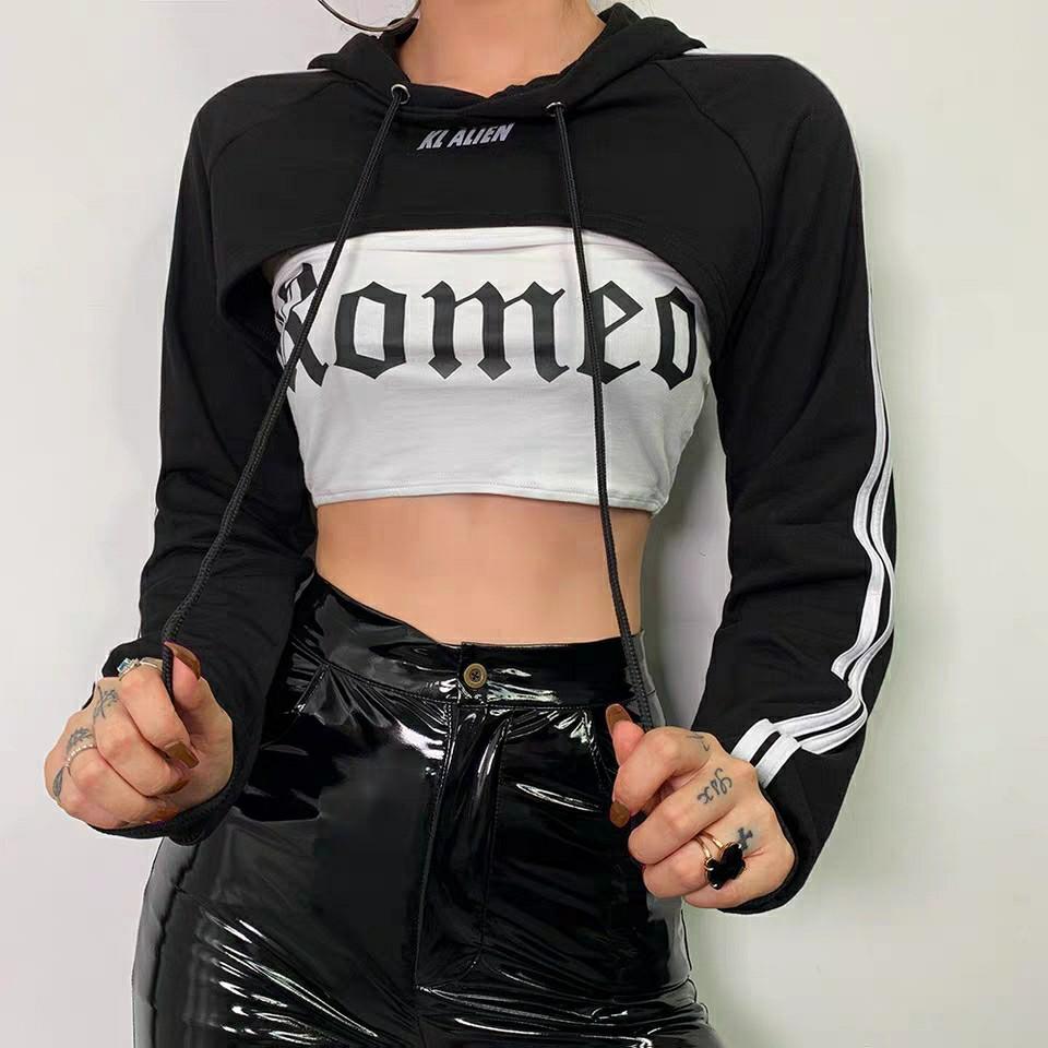 Alien crop shop top hoodie