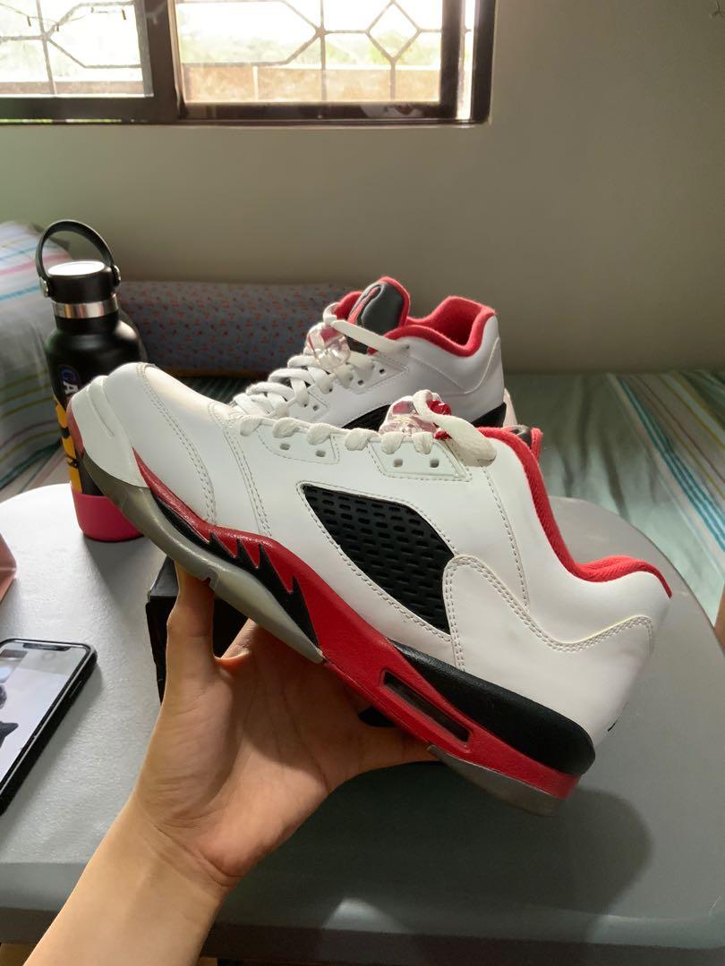 Jordan 5 Retro Low Fire Red, Men's Fashion, Footwear, Sneakers on Carousell