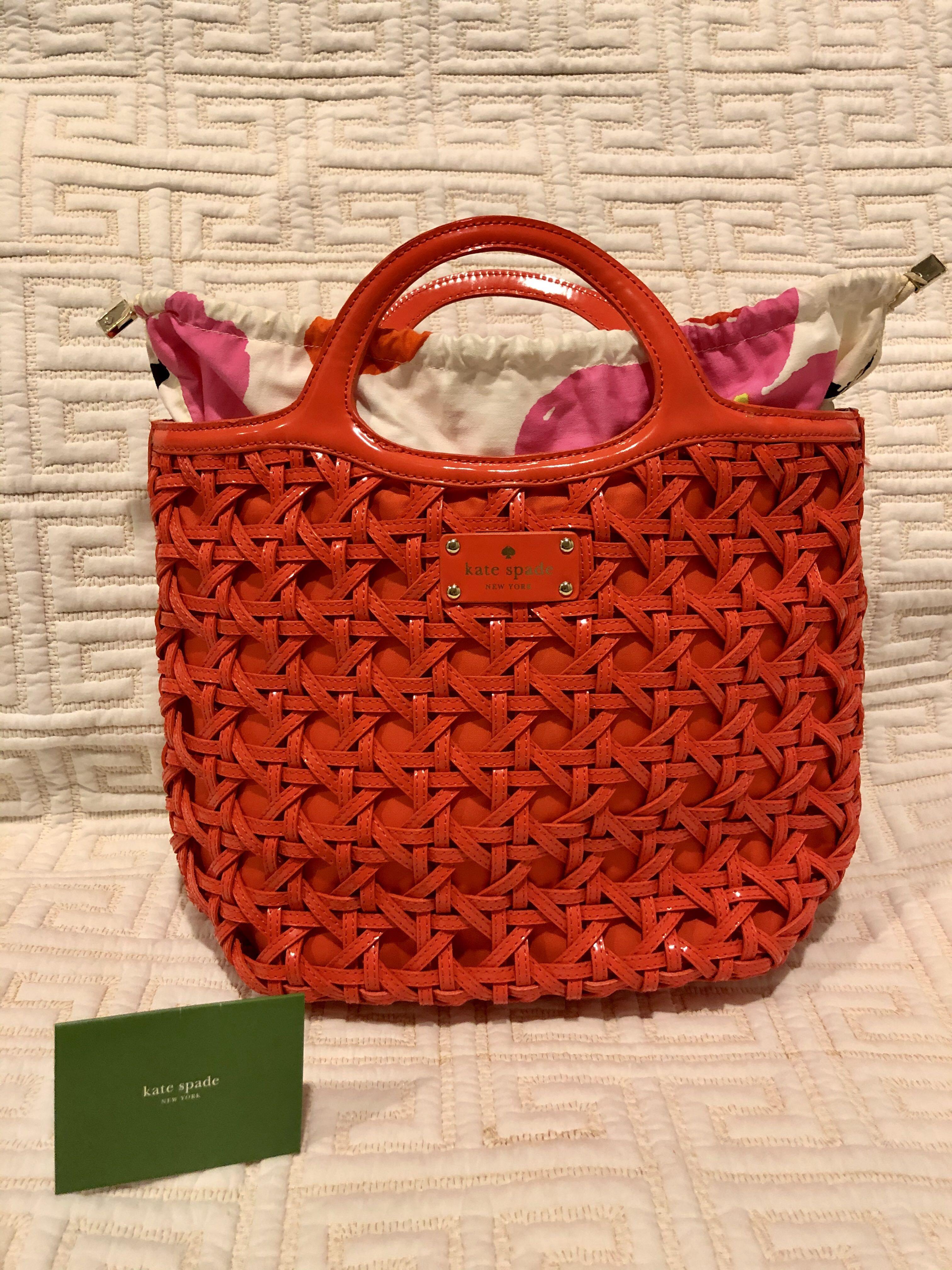 Red best sale woven bag