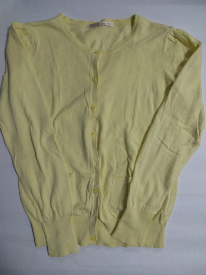 light yellow cardigan