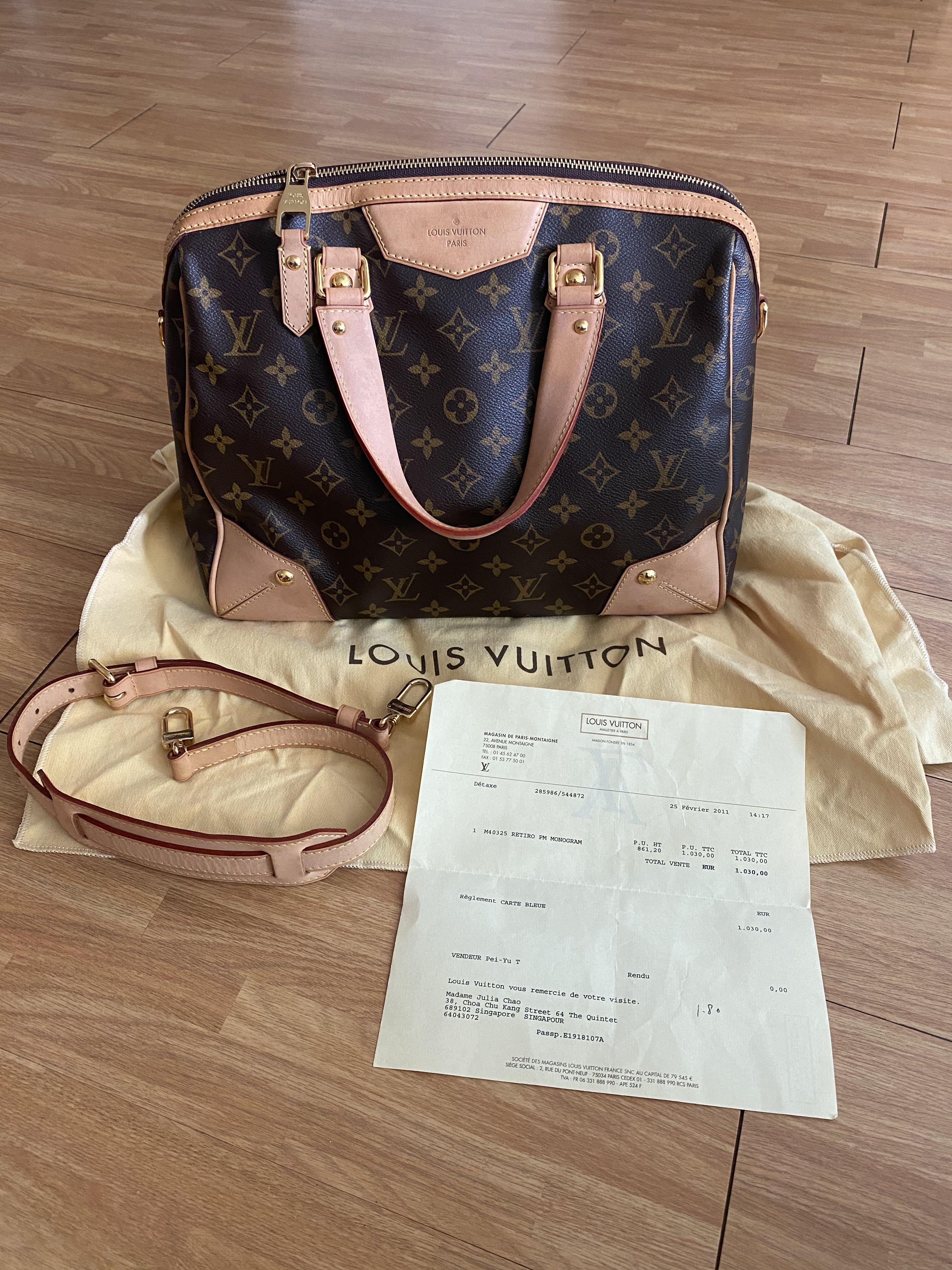 LV Retiro MM Monogram, Luxury, Bags & Wallets on Carousell