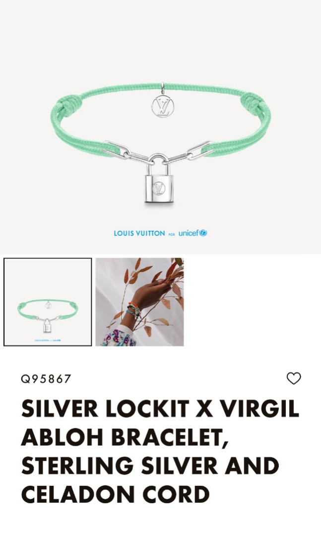 Louis Vuitton x Virgil Abloh Silver Lockit Bracelet Rainbow in Natural  Titanium/Recycled Polyester with Silver-tone - US