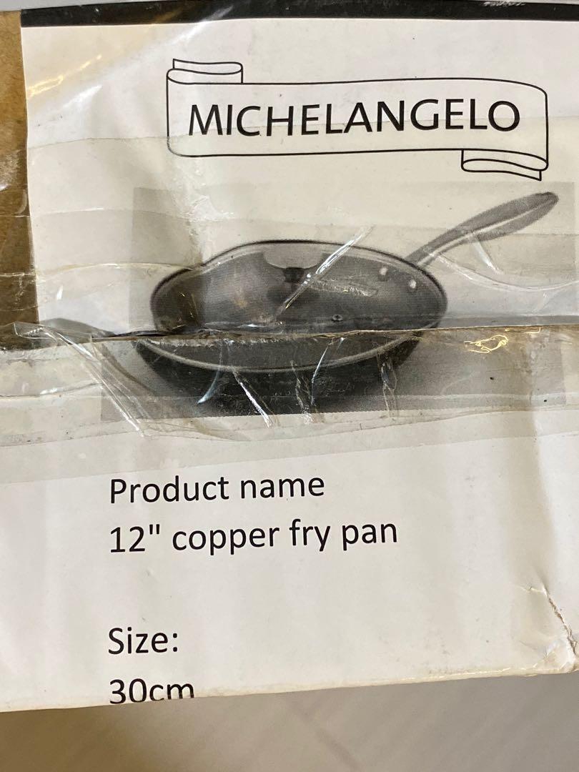 MICHELANGELO 11 Inch Frying Pan with Lid, Copper Frying Pan with Ultra  Nonstick Titanium Coating, Nonstick Copper Skillet 11 Inch, Copper Pans