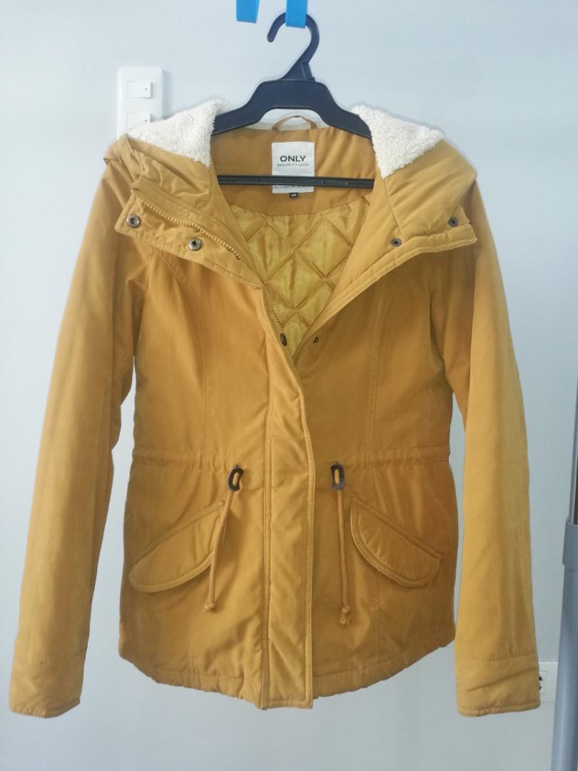 mustard yellow winter jacket