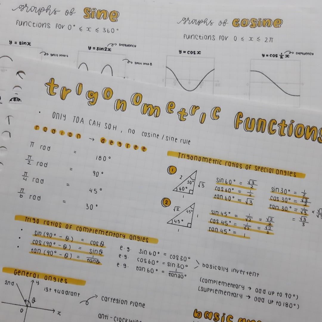 O level A math study notes (Category: Assessment Books) located in Singapore. Submitted by artfromtheheartsg (Listing ID 1054023844, Image 2). Description: $1 for each topic in coloured PDF! 🌟 Each topic usually one page 🌟 Concise and useful notes 🌟 Making these notes helped me get from an E8 to an A2 :) 🌟 Full A Math softcopy notes [15 pages] = $12 💫 Available chapters • Equations and Inequalities • Surds and Indices • Polynomials and Parti