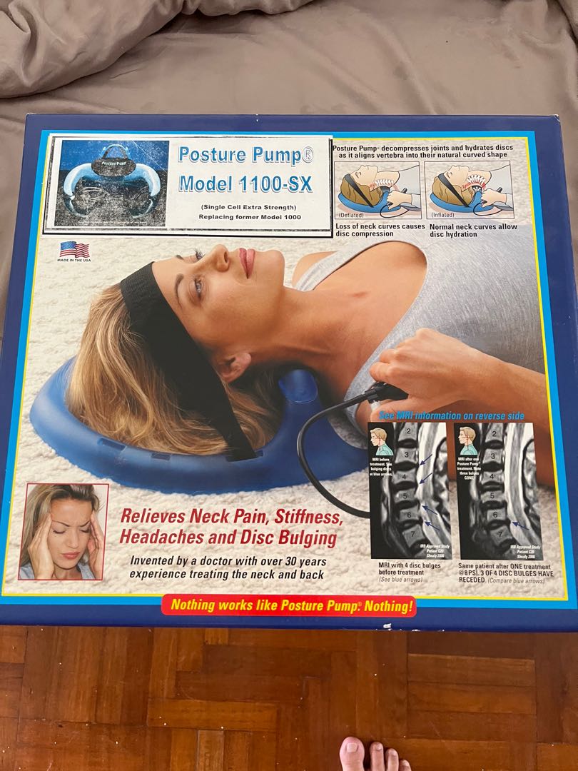 Posture Pump Model 1100-S – Nackentraktionsgerät Mit Luftzelle Zur Linderung Von Nackenschmerzen & Verbesserung Der Haltung