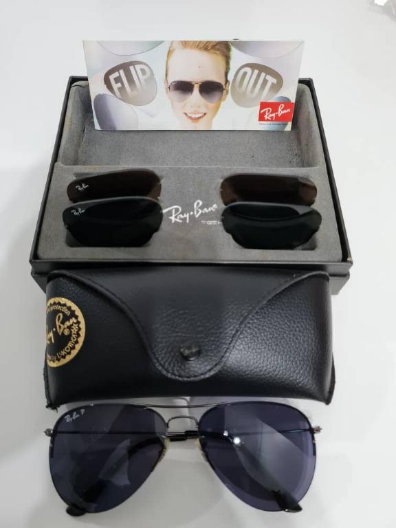 Ray ban rb3460 aviator flip out store