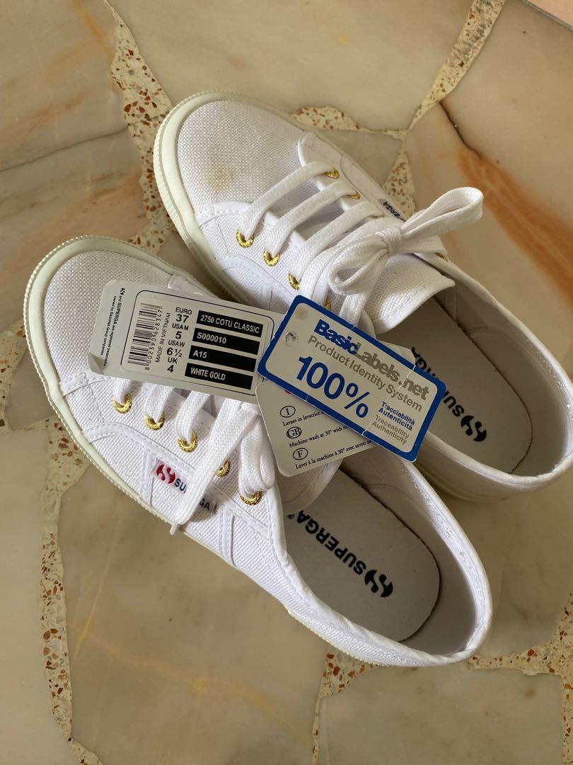 Superga white and gold top