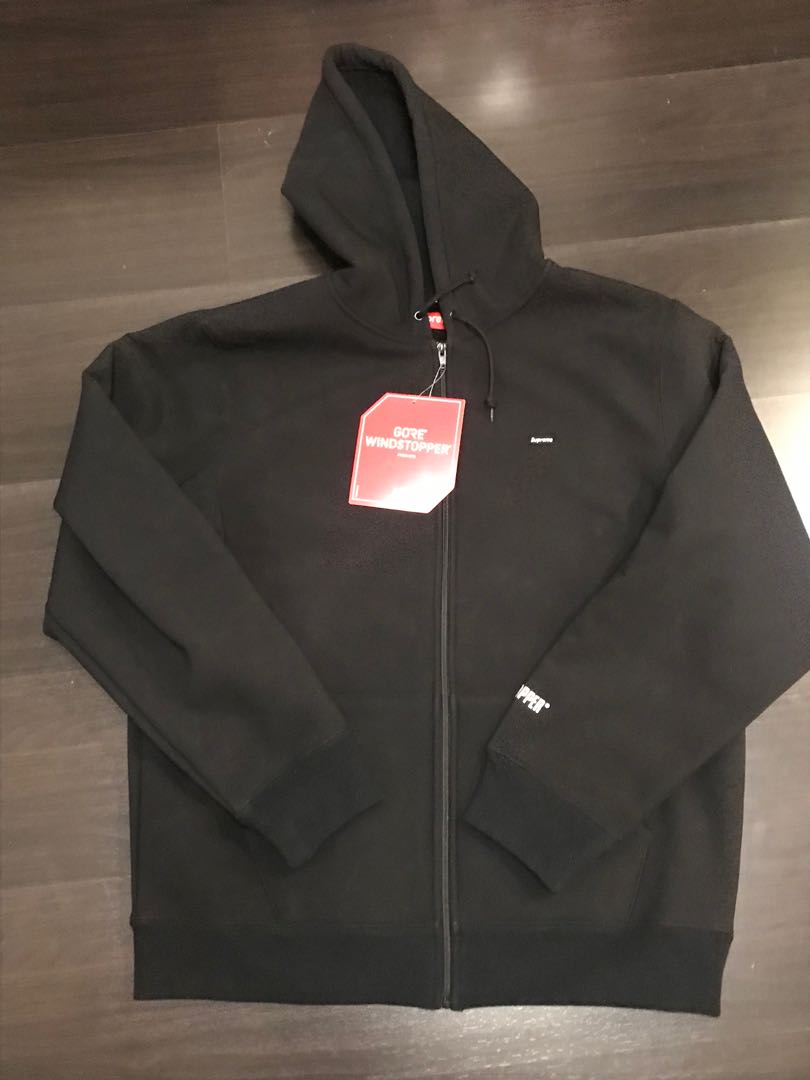 Supreme windstopper zip up hooded swearshirt large, 男裝, 外套及