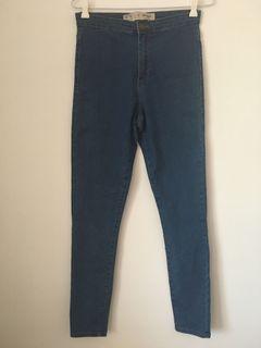 Sz 10 (UK/AU) Blue High-waisted Denim Jeans