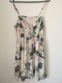Sz S Tropical Print Casual Dress