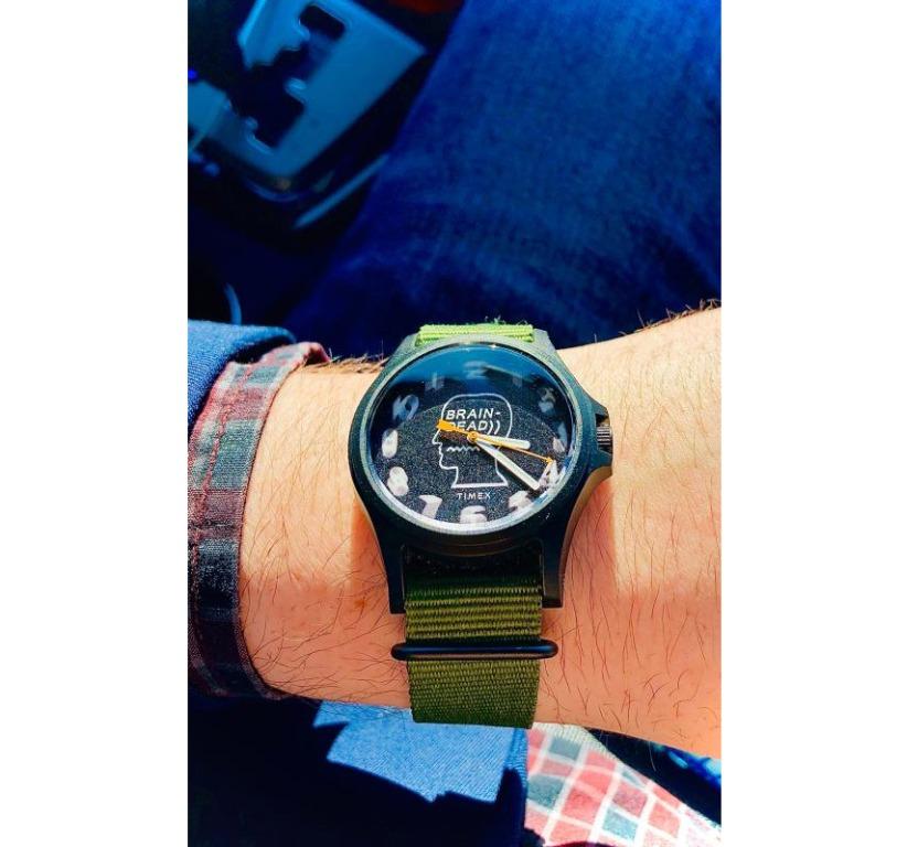 Timex x Brain Dead 40mm Fabric Strap Watch TW2U04200 Men s