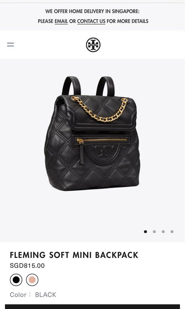 Tory Burch Fleming Soft Mini Backpack, Luxury, Bags & Wallets on Carousell