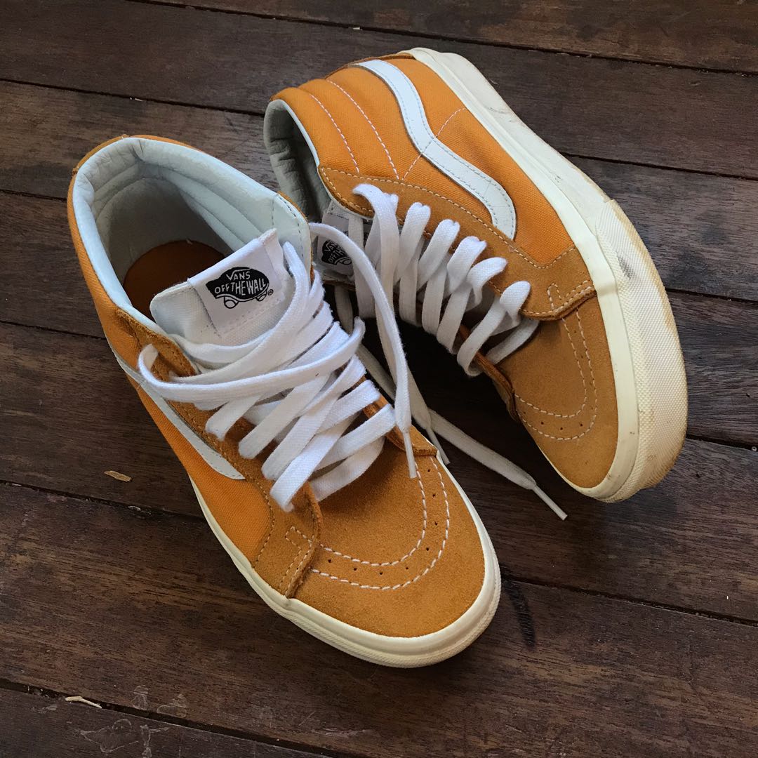 yellow mid top vans