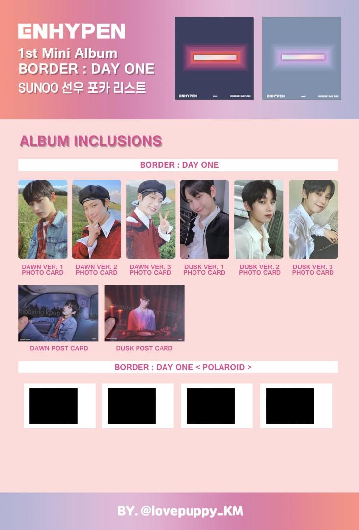 Wtb Enhypen Sunoo Official Album Photocard K Wave On Carousell
