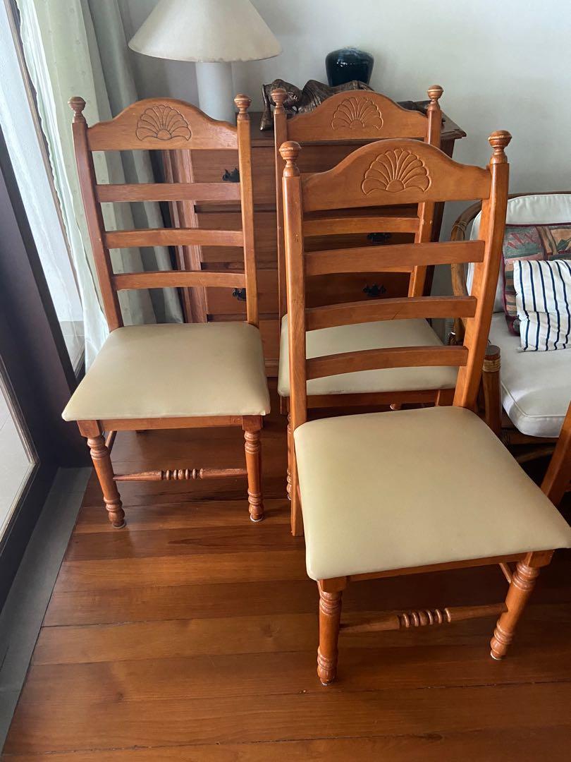 Australian solid wood and leather dining chairs (6 available