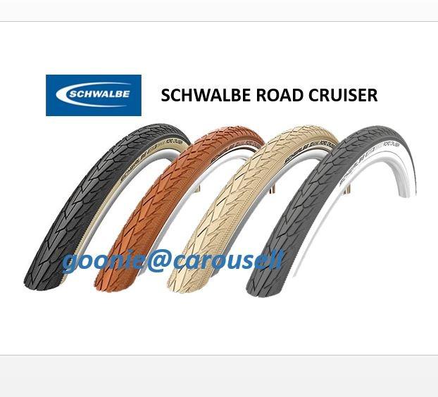 Schwalbe Road Cruiser 26 X 1.75 White Wall Tires – Pair With Tubes – Puncture Resistant