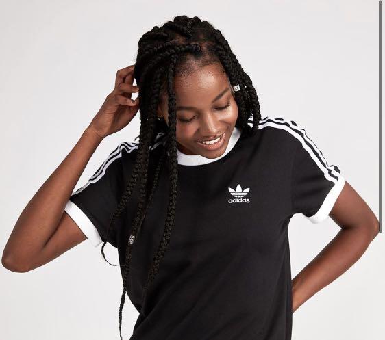 Adidas 3 stripes ringer t shirt store