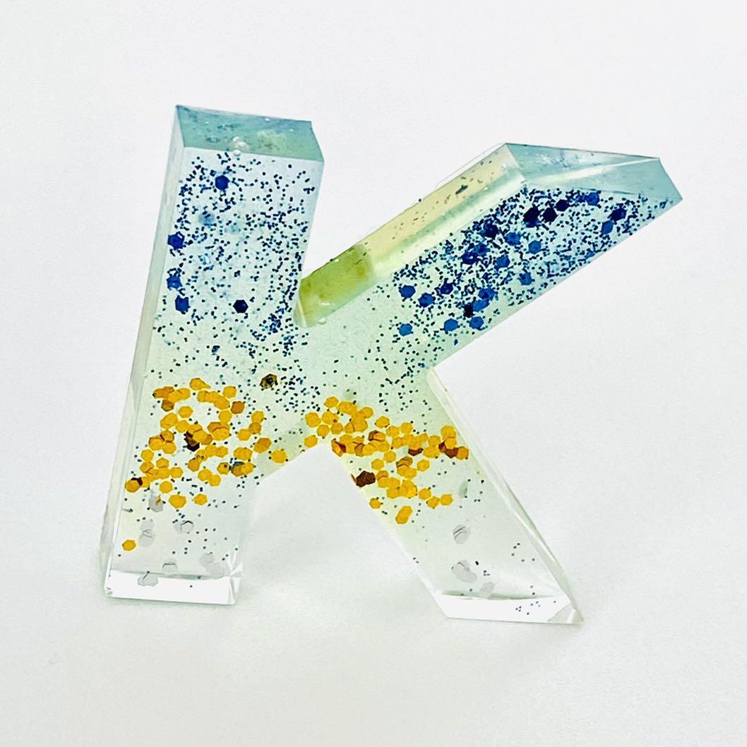 Glitter Alphabet Initial Letter Designs Personalised Customised Ornaments Resin Gifts Presents Birthday Valentine Couple Keychain Handmade