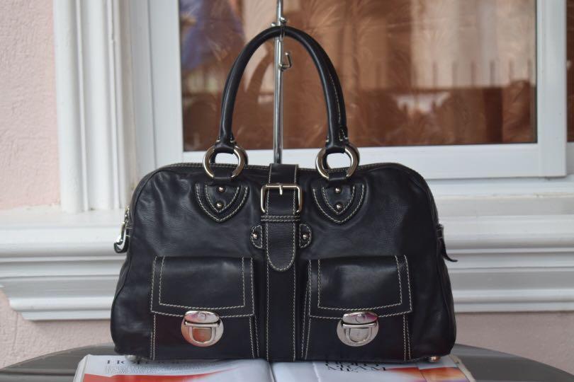 Authentic Marc Jacobs Vintage Resort Venetia Black Leather Satchel Bag