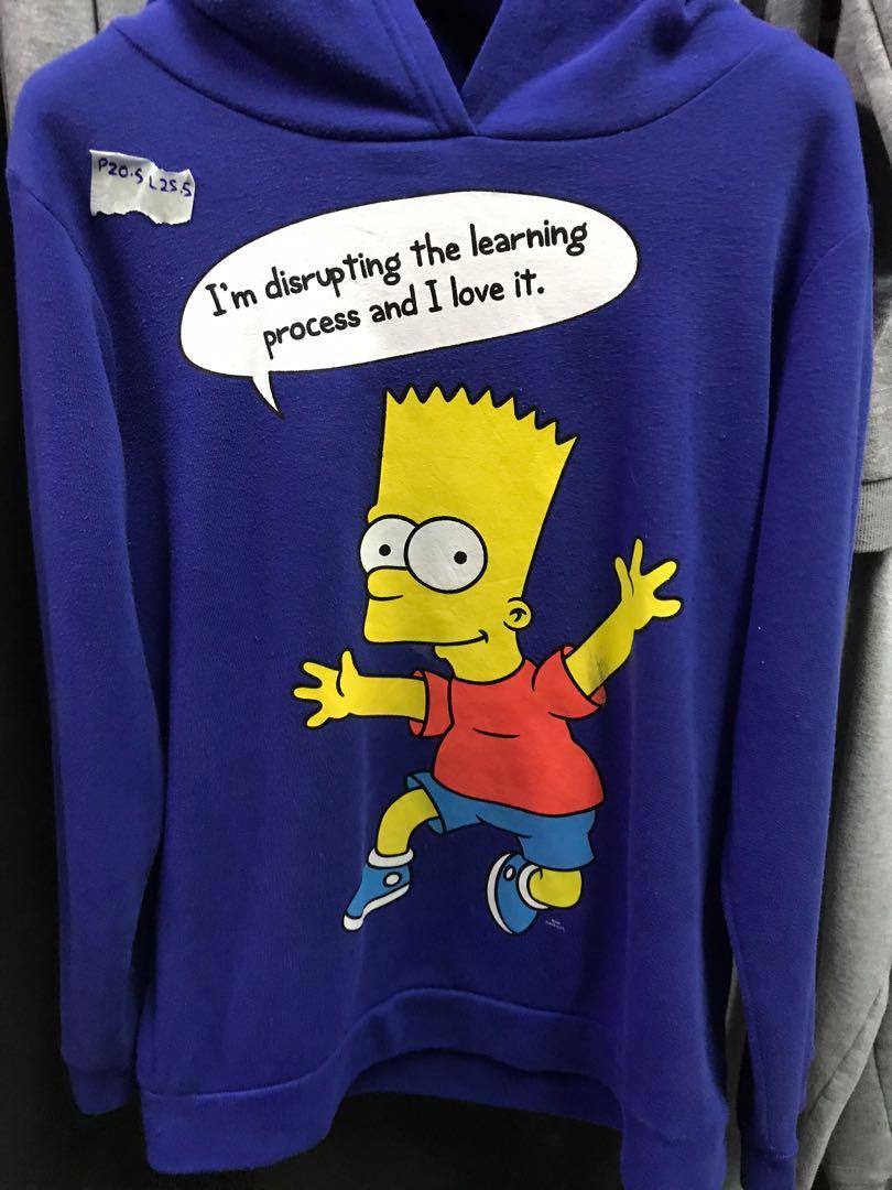 Bart Simpson Hoodie Men s Fashion Tops Sets Hoodies on Carousell