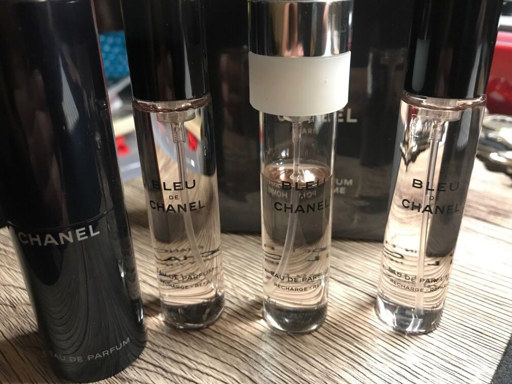 Bleu de Chanel EDP Twist and Spray (3 x 20ml), Beauty & Personal Care,  Fragrance & Deodorants on Carousell