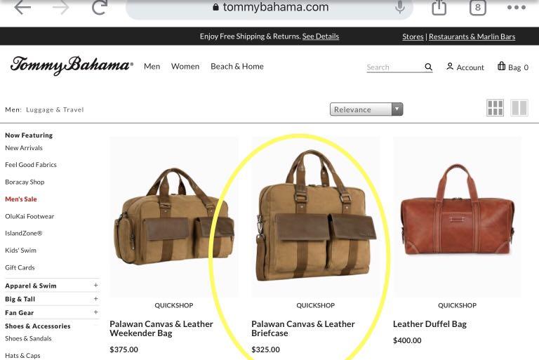 Tommy bahama outlet leather briefcase
