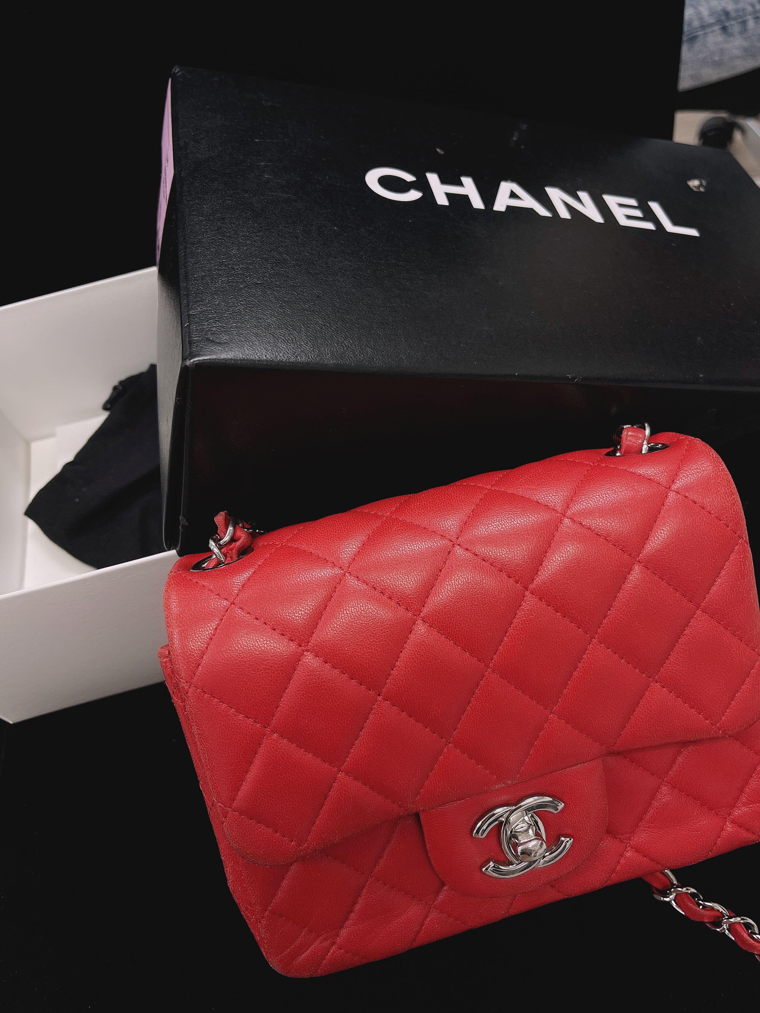 Chanel Red Mini Classic, Luxury, Bags & Wallets on Carousell