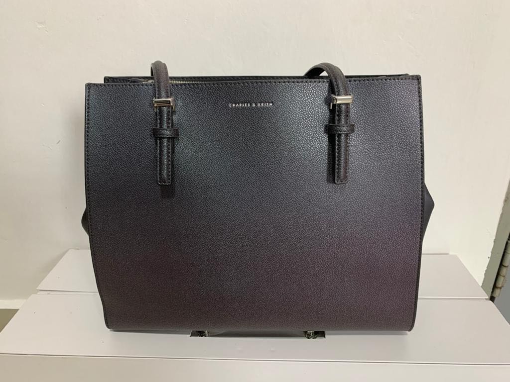 Charles Keith Double Handed Tote Bag Peacock Colour