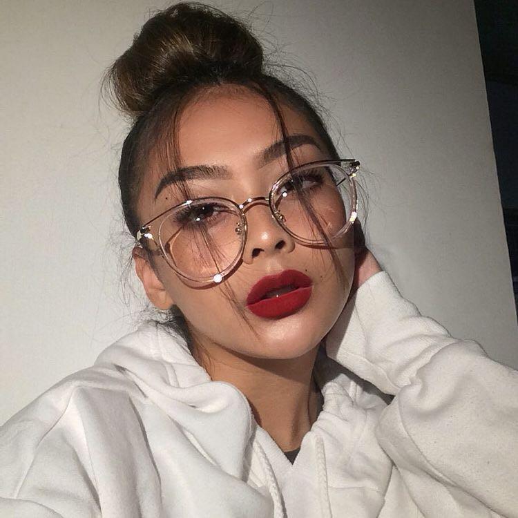 Clear deals gold sunglasses