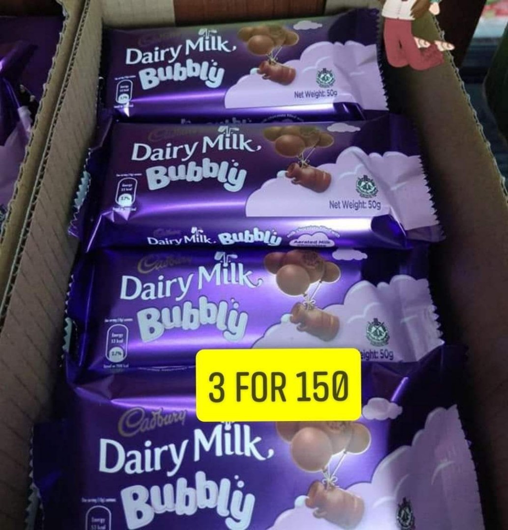 DAIRY MILK BUBBLY 3 FOR 130, Food & Drinks, Fresh Produce on Carousell