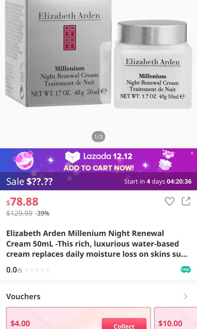 elizabeth arden millenium night renewal cream 50ml