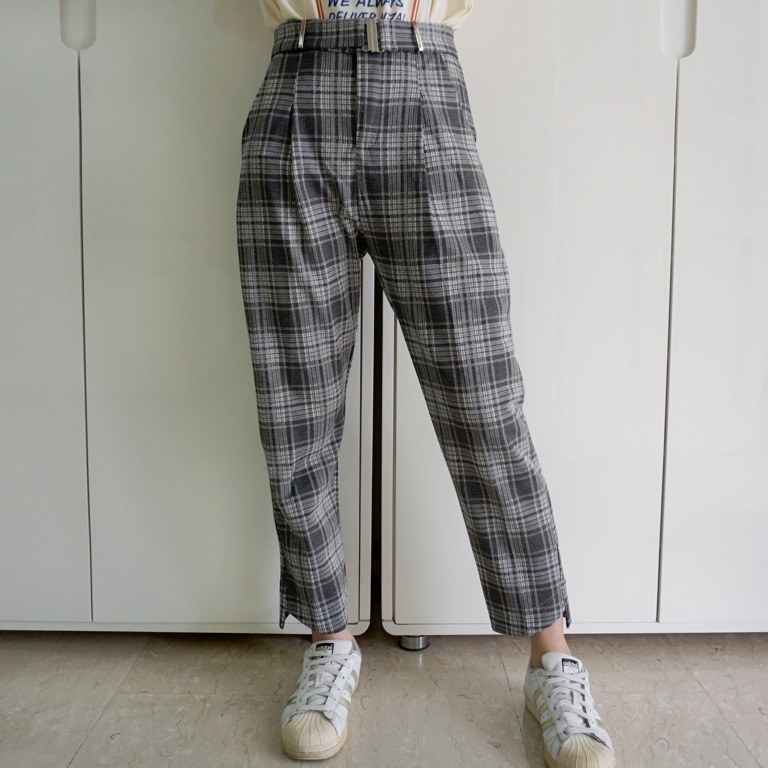 Glen Plaid Checkered Pants Women s Fashion Bottoms Other