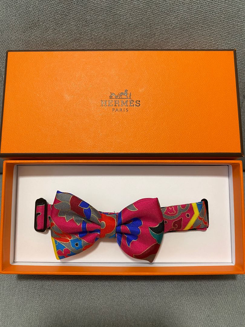 Hermes 桃紫蝴蝶結bow Tie 全新 名牌 首飾on Carousell