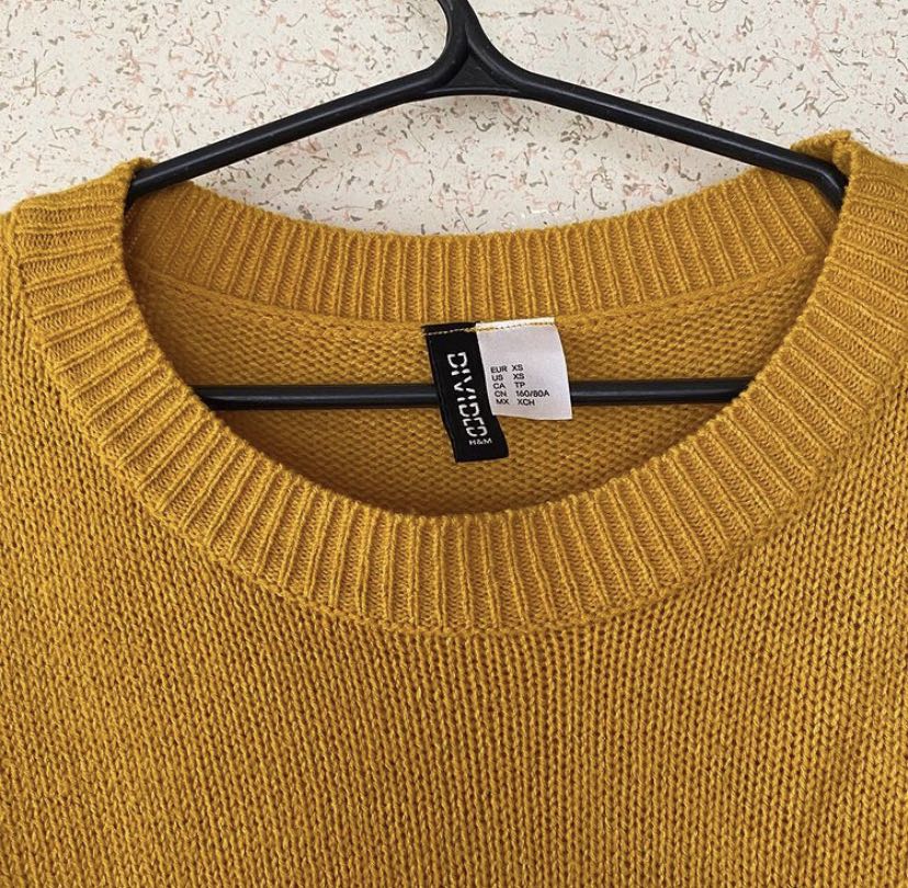 h&m divided yellow sweater