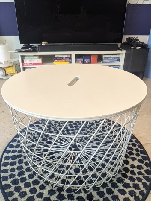 Ikea Round Coffee or Side Table with Storage, Furniture & Home Living ...