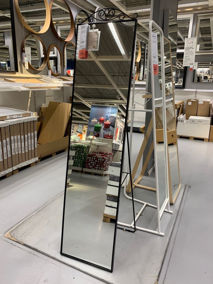 Ikea standing mirror black, Furniture & Home Living, Home Decor
