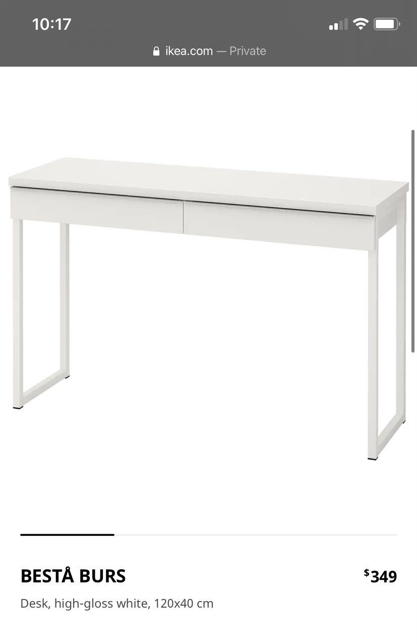 IKEA Study table besta burs desk, Furniture & Home Living, Furniture