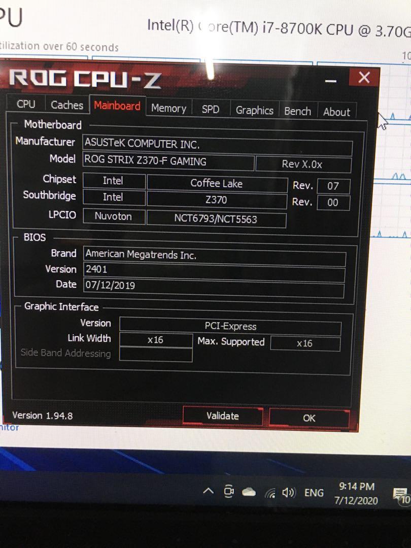 Intel core i7 8700k Asus Rog z370f strix, Computers & Tech, Parts
