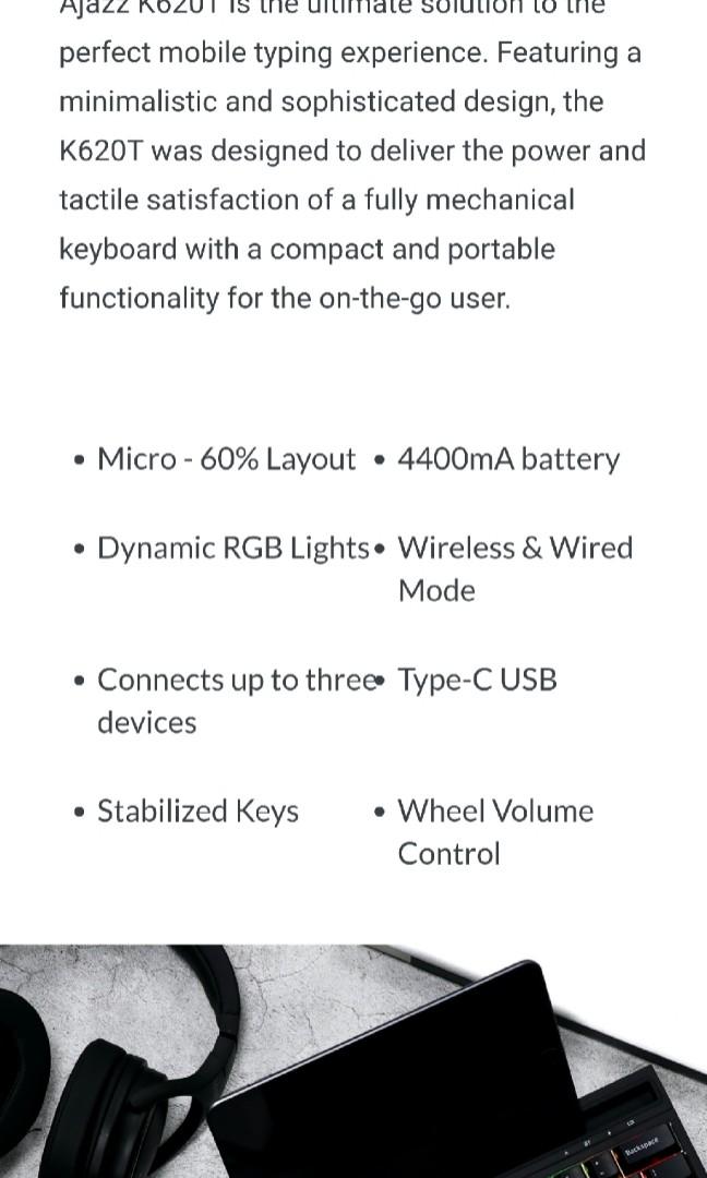 K620T Wireless Mechanical RGB Keyboard, Computers & Tech, Parts & Accessories, Computer Keyboard ...