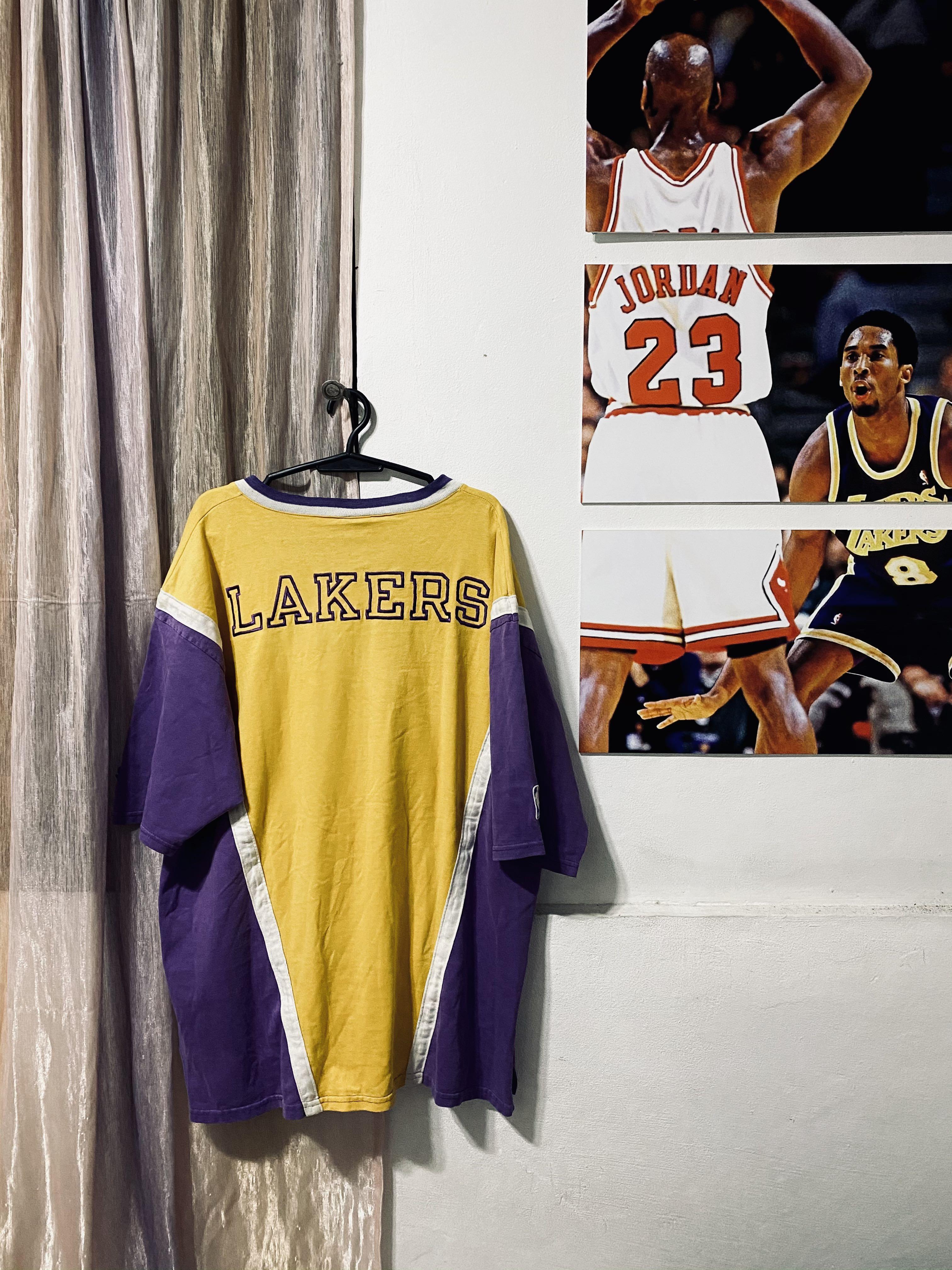 Vintage Champion Lakers Basketball Warm up Shooting Shirt 