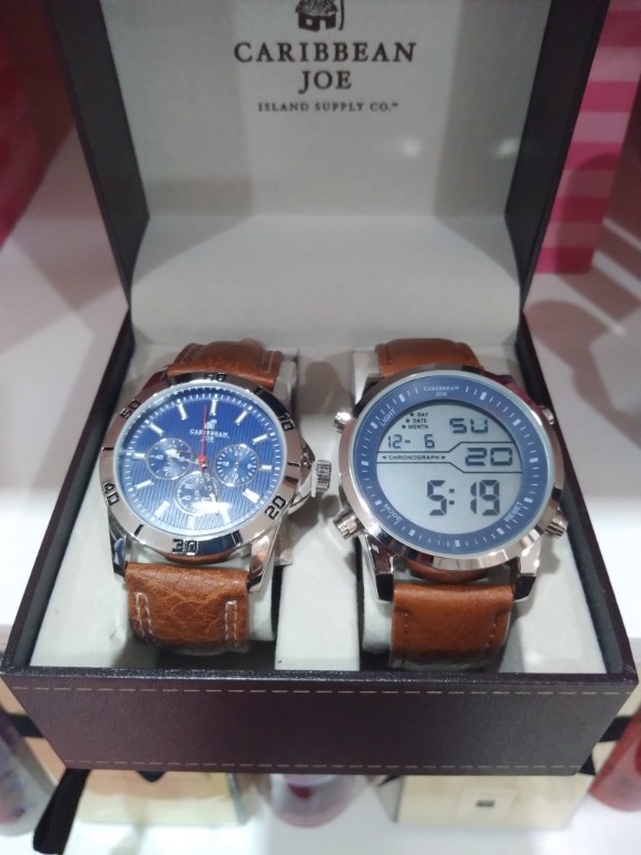Leather Caribbean Joe Watch Bundle of 2