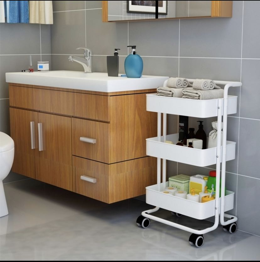 [ no stock ]Three - Storey mobile Trolly kitchen Rack [ IKEA Inspired ...