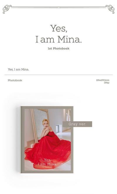 Twice Mina 1st Photobook Yes, I am Mina. 韓國版寫真集一本訂, 興趣